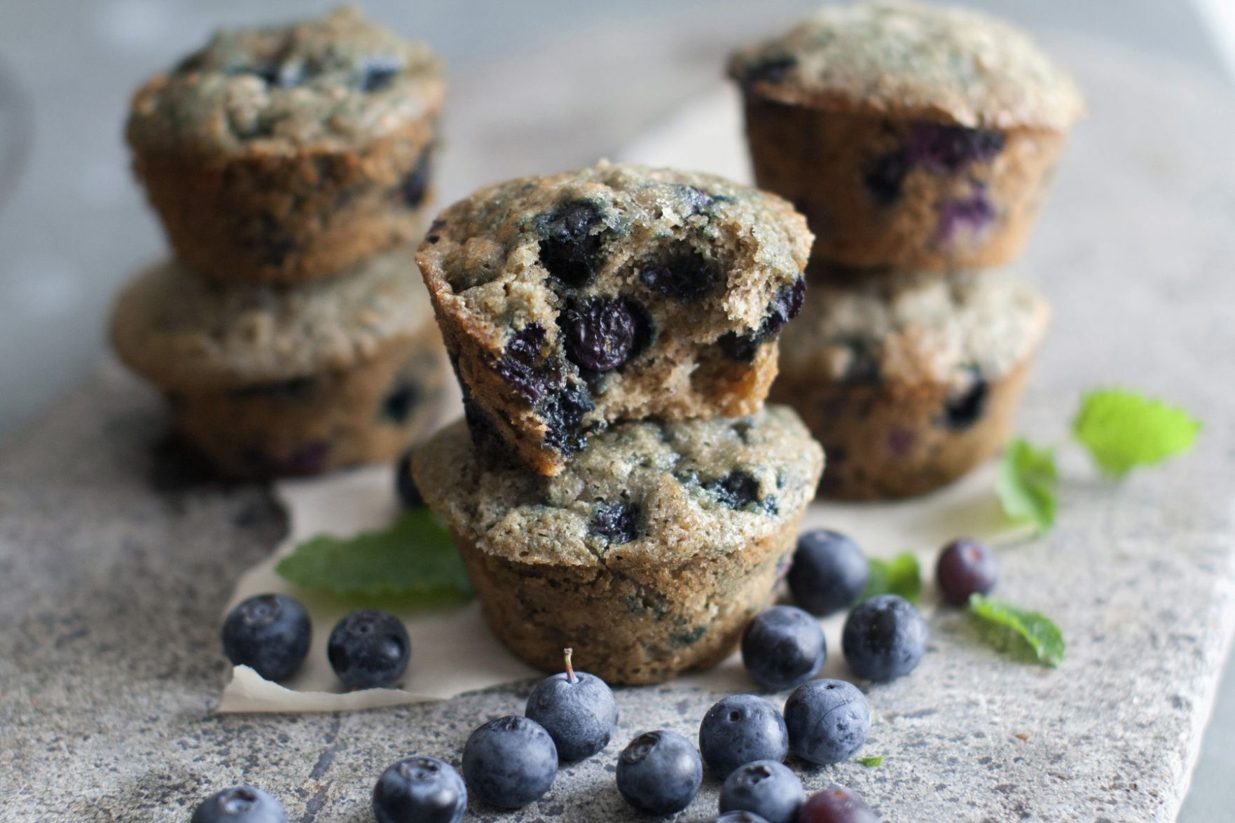Hearty Blueberry-Banana Muffins